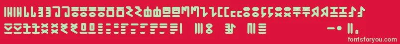 GENР RICA PRIMITIVA 01 Font – Green Fonts on Red Background